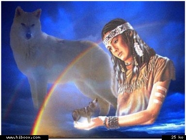 Indienne et ses loups